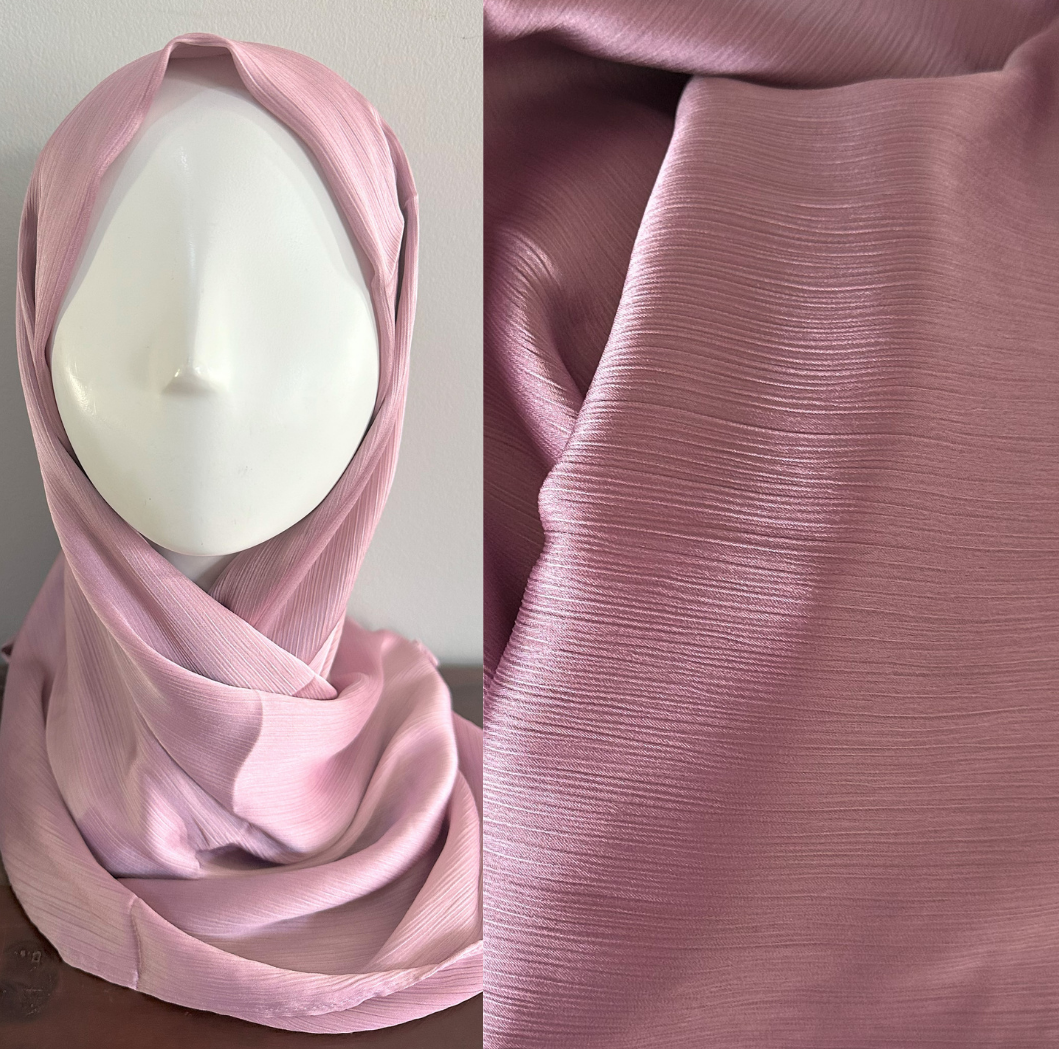 Crinkle Scarves- Silk- Peony Pink