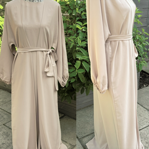 Abaya 4 Piece Set- Baseet- Natural