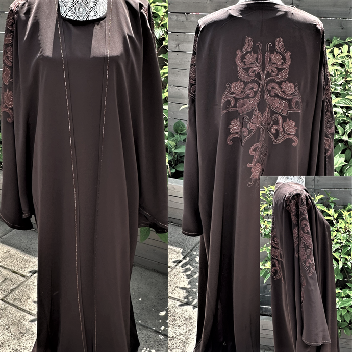 Abaya 2 Piece Set- Ruya- Brown