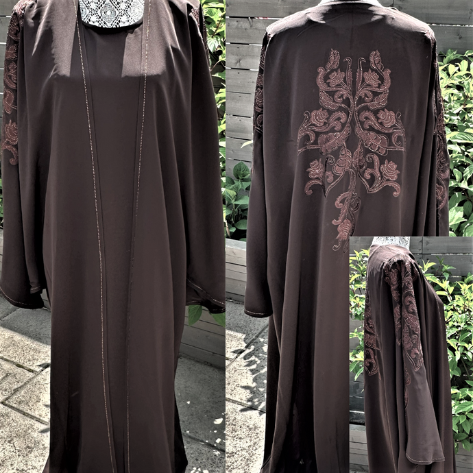 Ensemble Abaya 3 Pièces - Ruya - Marron