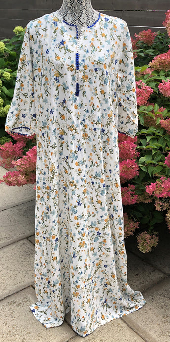 Kaftan - White/Blue