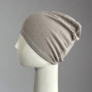 Scarf Under Caps- Ribbed Cotton- Silver