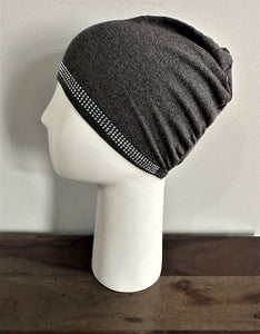 Scarf Under Caps - Ribbed Cotton- Grey