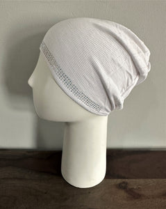 Scarf Under Caps- Ribbed Cotton- White