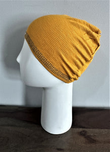 Scarf Under Caps - Ribbed Cotton- Mustard