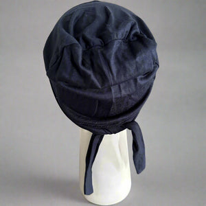 Cross Front Tie Back Under Caps - Navy Blue