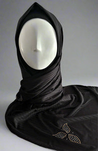 Double Stretch Polyester Scarves - Black