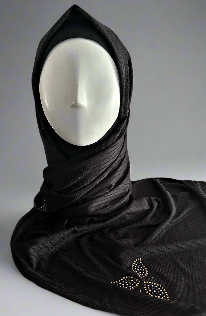 Double Stretch Polyester Scarves - Black