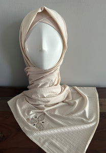 Double Stretch Polyester Scarves -Natural
