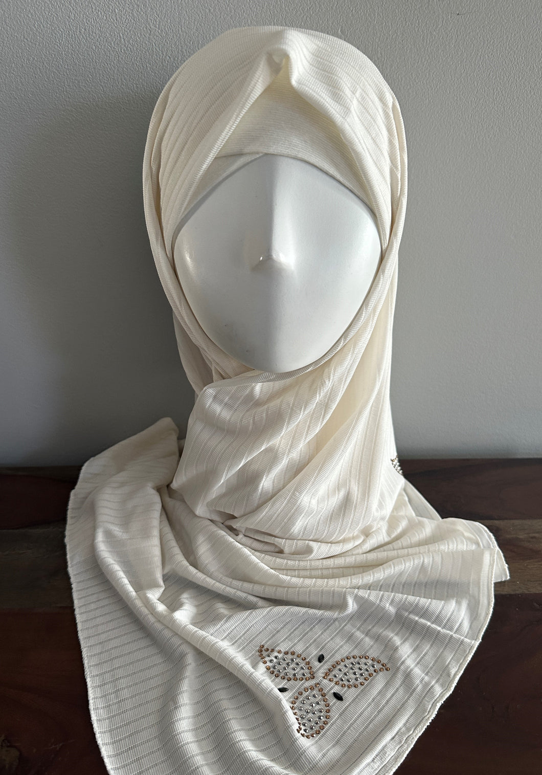 Double Stretch Polyester Scarves - Cream