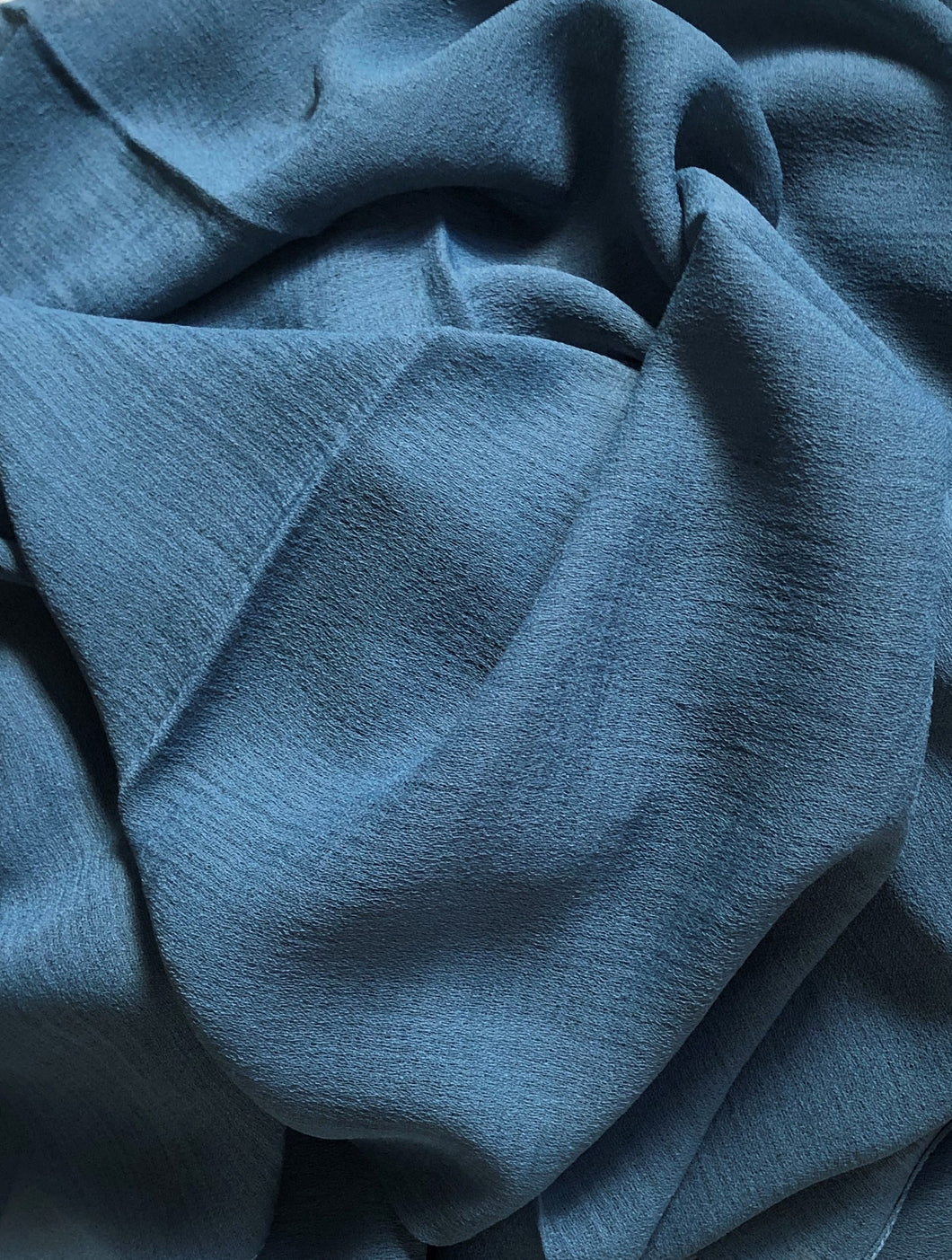 Crepe Scarves- Naturel - French Blue