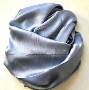 Crinkle Scarves - Silk - Silver Blue