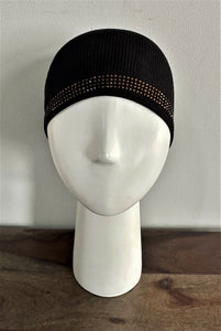 Scarf Under Caps - Ribbed Cotton -Black
