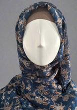 Charger l&#39;image dans la galerie, Chiffon Brocade Scarves - Teal/Copper