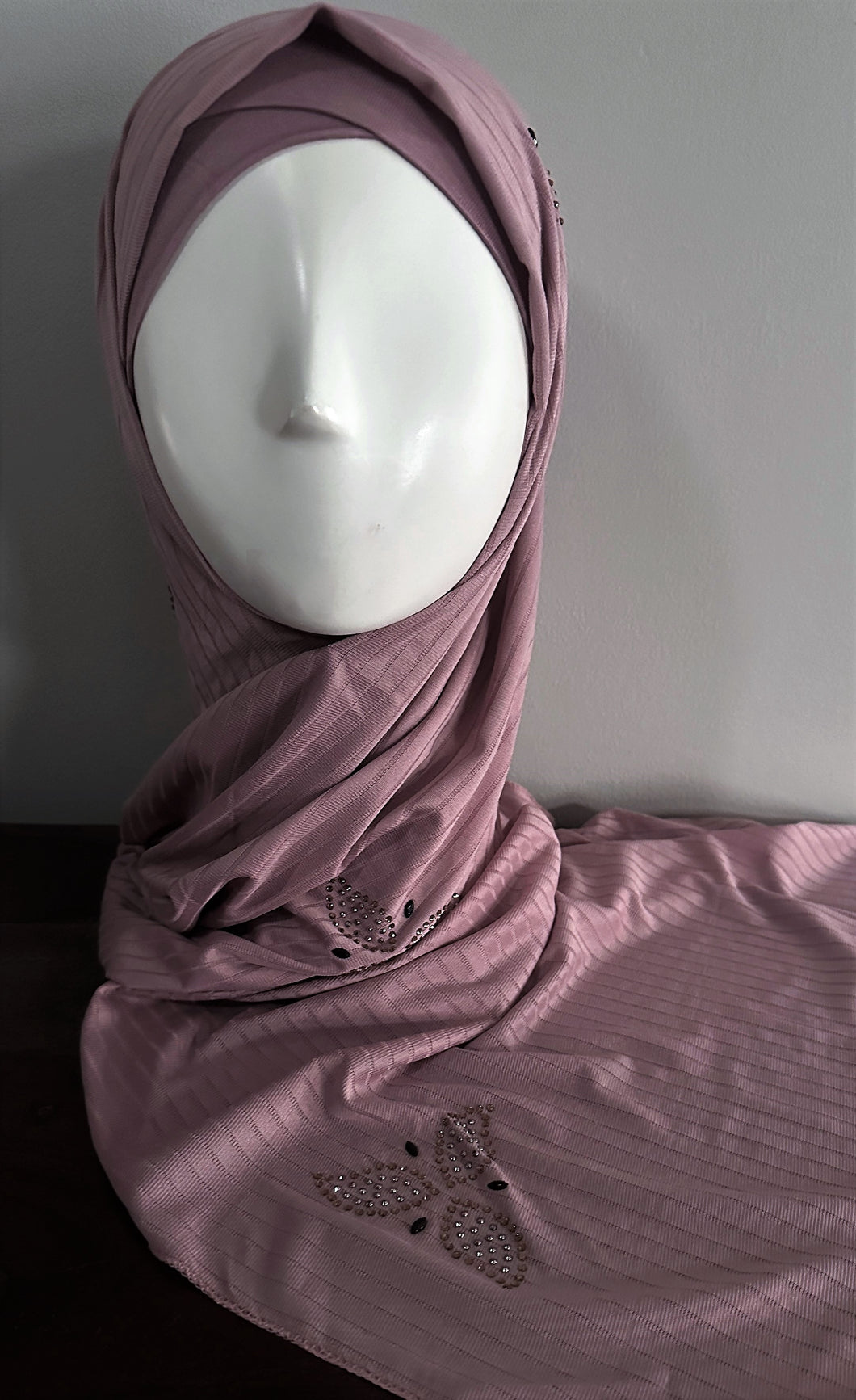 Double Stretch Polyester Scarves - Mauve Pink